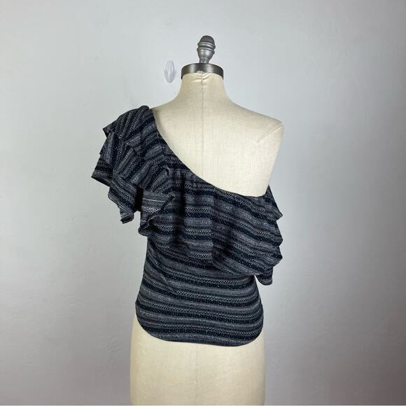 Free People Heirloom Ruffle Top in Black Combo - Picture 6 of 8